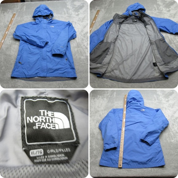The North Face Jacket Girls XL Blue Full Zip Waterproof Lightweight‎ Packable - Picture 1 of 13